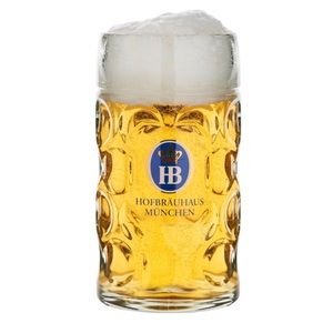 HOFBRAUHAUS DIMPLED GLASS MUG BY KING WERK GMBH AND CO Vintage